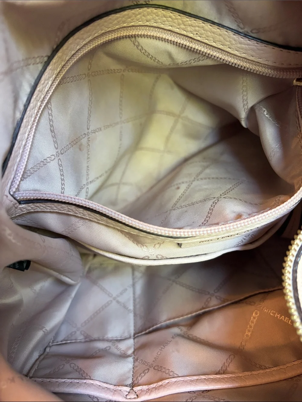Michael Kors Blush Pebbled Leather Hobo with Braided Strap